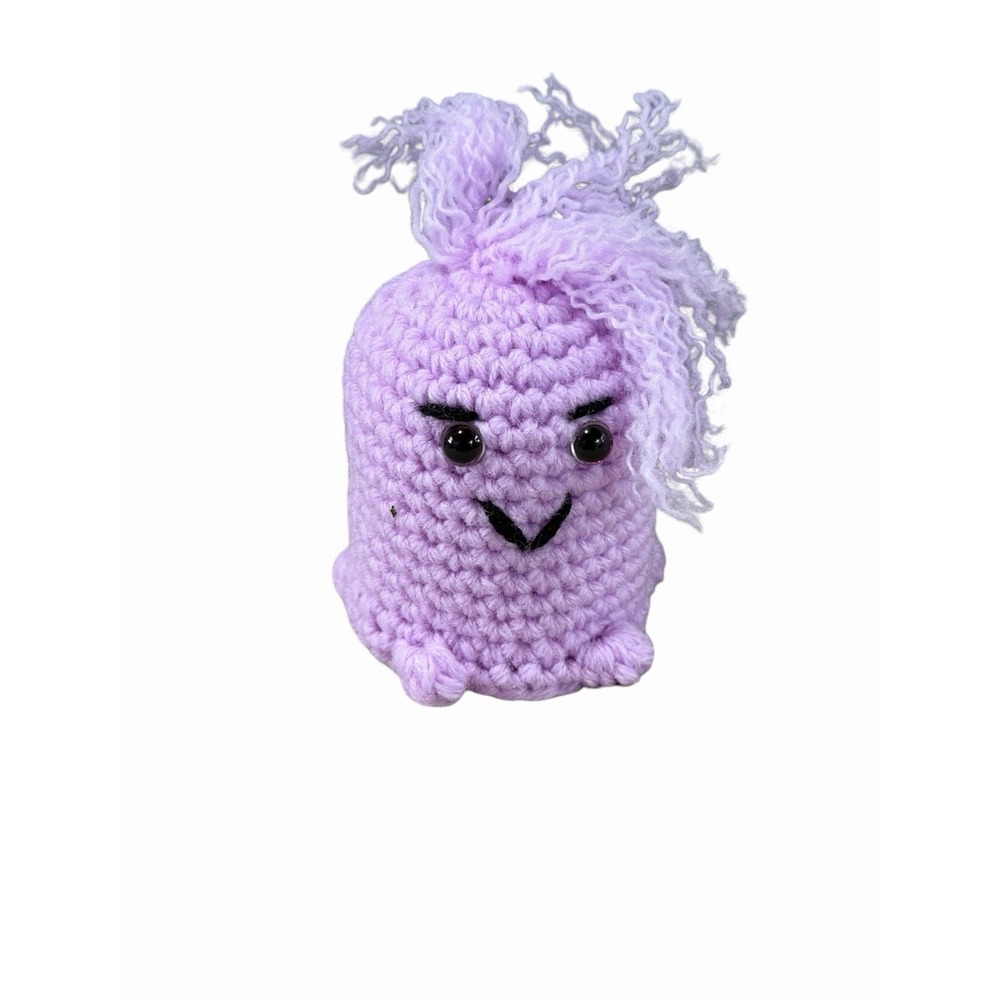 NEW Handmade Crochet Mini Monster Plushie acrylic purple